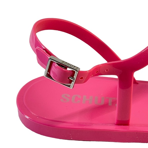 SCHUTZ Hot Pink Jelly Sandals with Silver Tone hardware NEW WITH TAGS SZ 7 - Picture 4 of 14